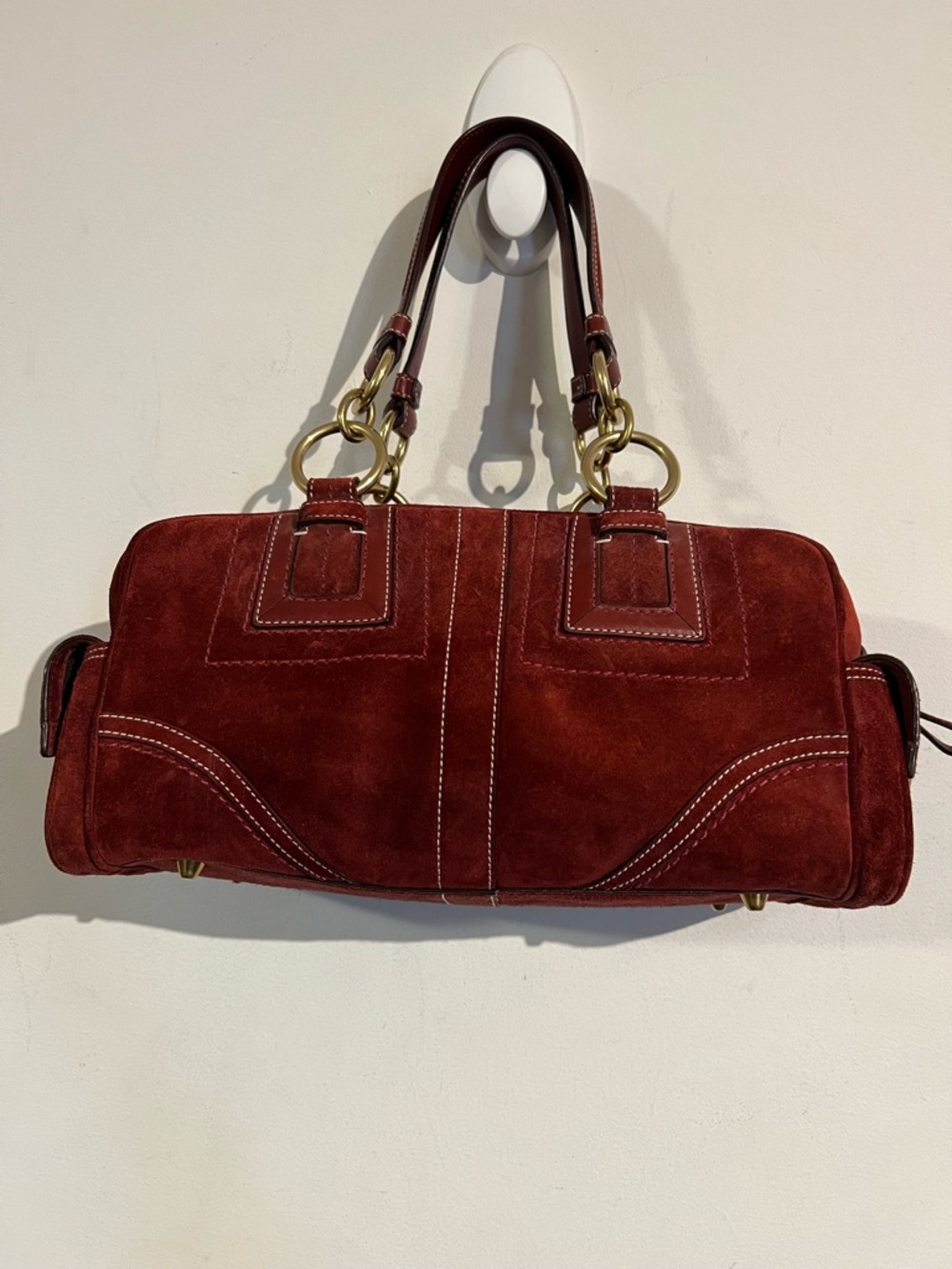 Coach Mia Suede in Deep red shoulder bag - Picture 5 of 16